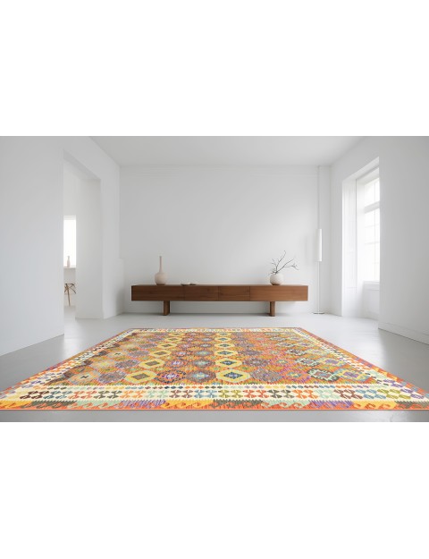 Flerfärgad Afghanistan Kelim  355 x 262 cm