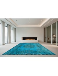 Azul Turquía Alfombra Vintage  290 x 184 cm