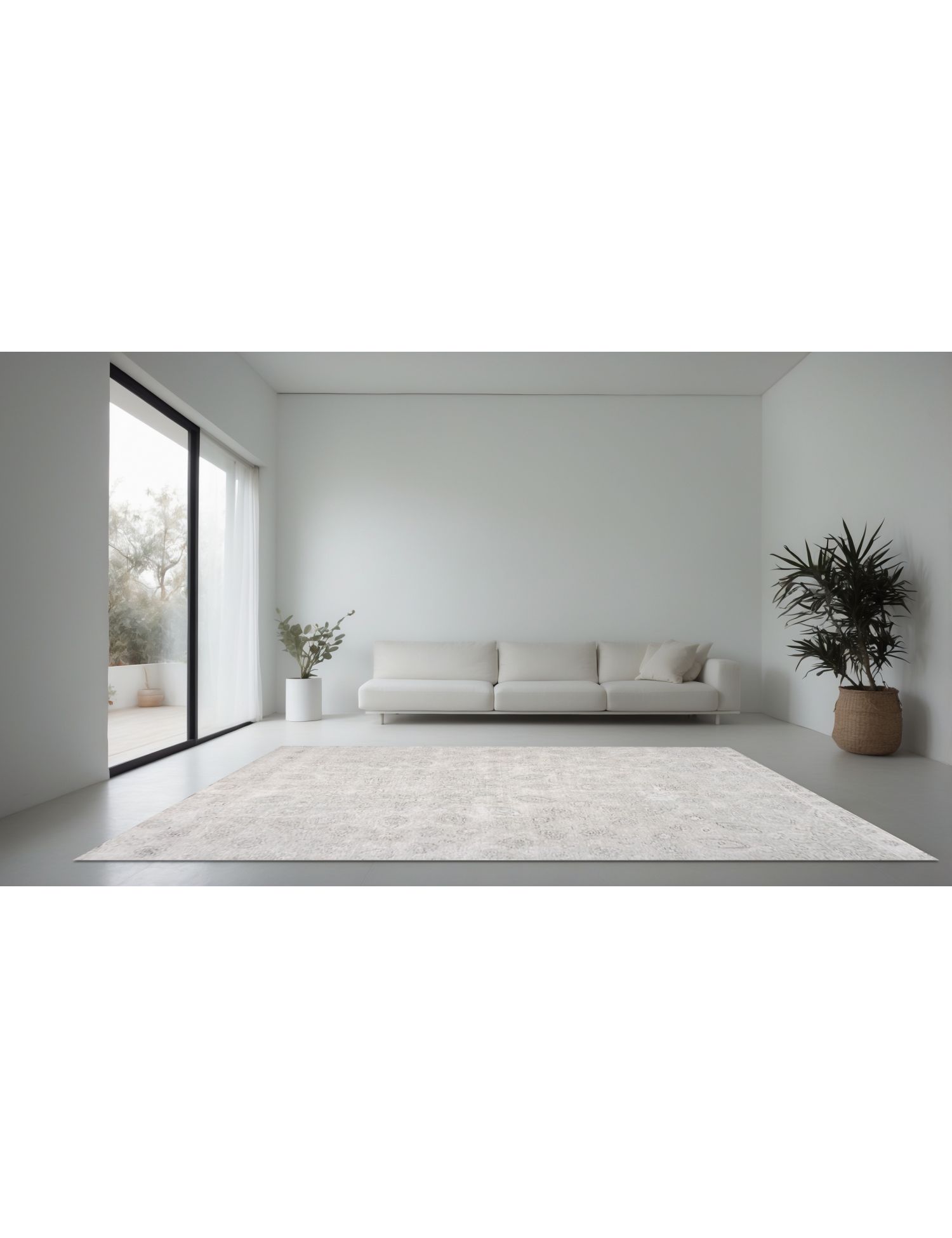 Persischer Vintage Teppich  grau  220 x 160 cm