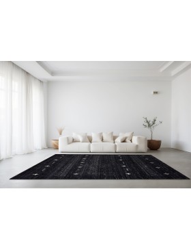 Zwarte  India Pure Wol  230 x 160 cm