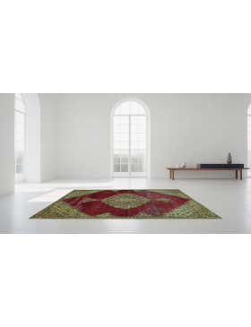 Grønn Persia Persisk vintage teppe  230 x 145 cm