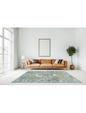 Blå Turkiet vintage matta  265 x 164 cm