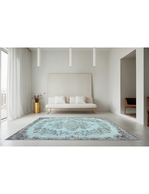 Blauw Turkije Vintage Tapijt  265 x 163 cm