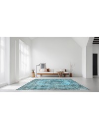 Azul Turquía Alfombra vintage 200 x 110 cm - view 2