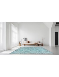 Blauw Turkije Vintage Tapijt 202 x 120 cm - view 1