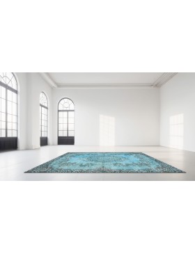 Blau Türkei Vintage Teppich  210 x 114 cm