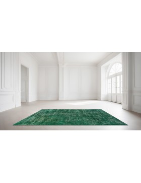 Grön Turkiet vintage matta  244 x 146 cm