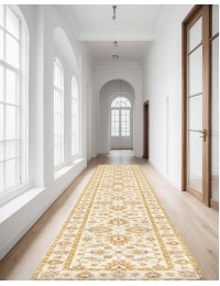 Beige Afghanistan Ziegler Teppich 477 x 80 cm - view 2