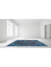 Azul Turquía Alfombra vintage 200 x 107 cm - view 2