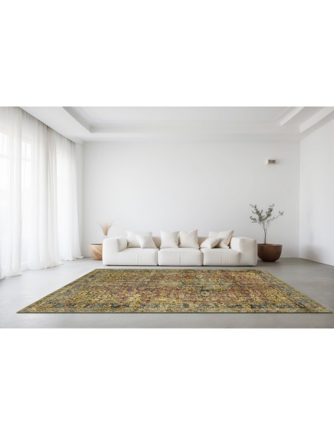 Gelb Türkei Vintage Teppich  260 x 166 cm