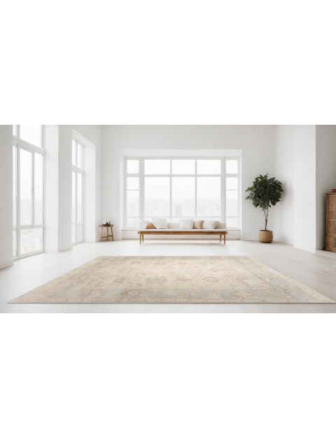 Beige Pakistan Oushak teppe 364 x 277 cm - view 1
