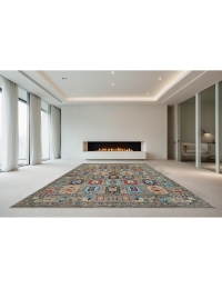 Grijs Afghanistan Ziegler Tapijt 374 x 276 cm - view 1