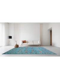 Turkooiz Afghanistan Ziegler Tapijt 301 x 249 cm - view 1