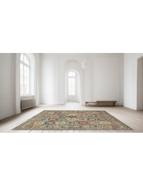 Grau Afghanistan Ziegler Teppich  298 x 248 cm
