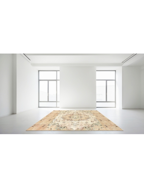 Beige Perzië Perzisch Vintage Tapijt 188 x 188 cm - view 2