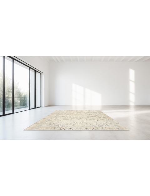 Beige Turkije Vintage Tapijt 143 x 143 cm - view 1