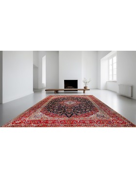 Blå Persien Kashan Patina  416 x 293 cm