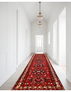 Red  Persia Hamadan  438 x 97 cm