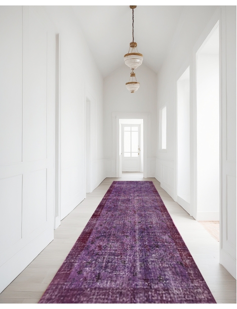 Púrpura Turquía Alfombra vintage 288 x 114 cm - view 1
