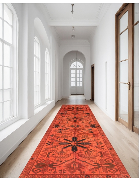 Orange Persia Persian Vintage Carpet 310 x 67 cm - view 1