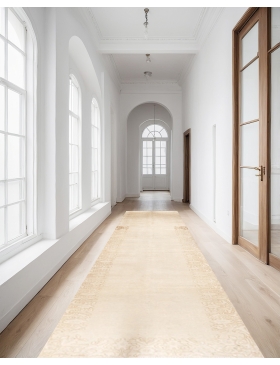 Beige Persien Persisk Vintagetæppe 473 x 83 cm - view 1