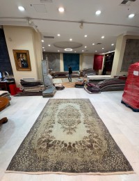 Blauw Turkije  Vintage Tapijt  292 x 209 cm