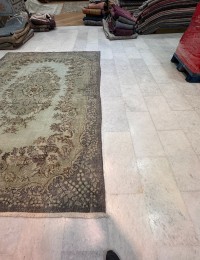 Blauw Turkije  Vintage Tapijt  292 x 209 cm