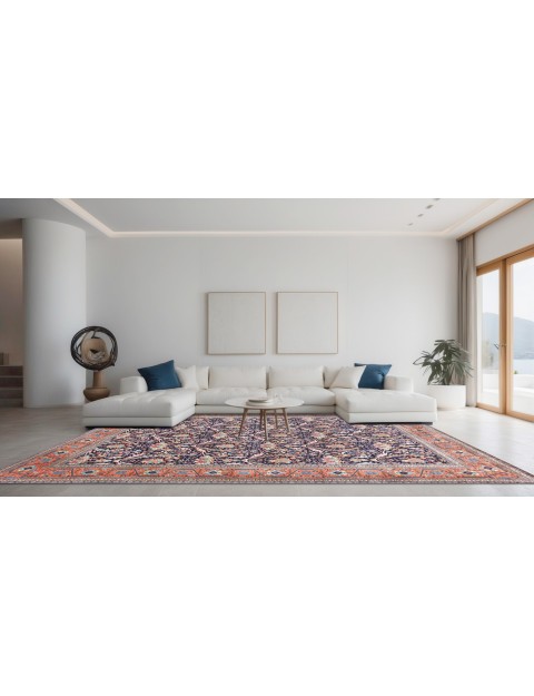 Blau Persien Tabriz Teppich  368 x 289 cm