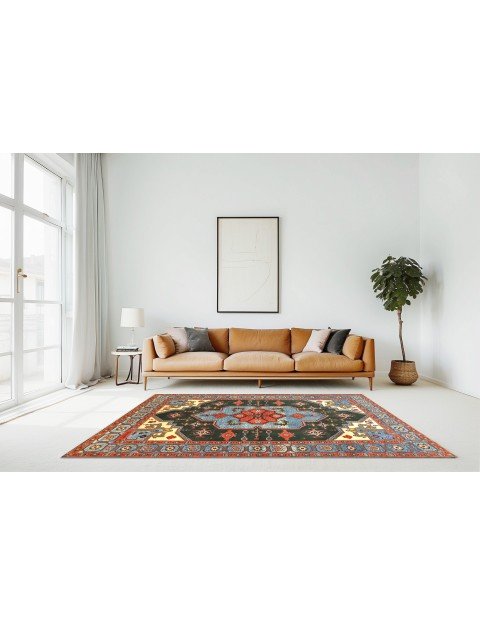 Blå Persia Persisk vintage teppe  285 x 185 cm