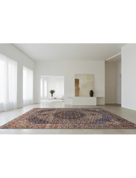 Blau Persien Moud Patina  381 x 251 cm