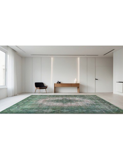 Grön Persien Persisk vintage matta  383 x 290 cm