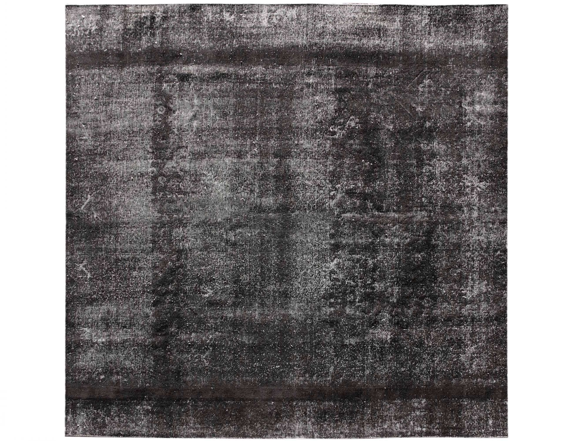 Persischer Vintage Teppich  schwarz <br/>294 x 294 cm