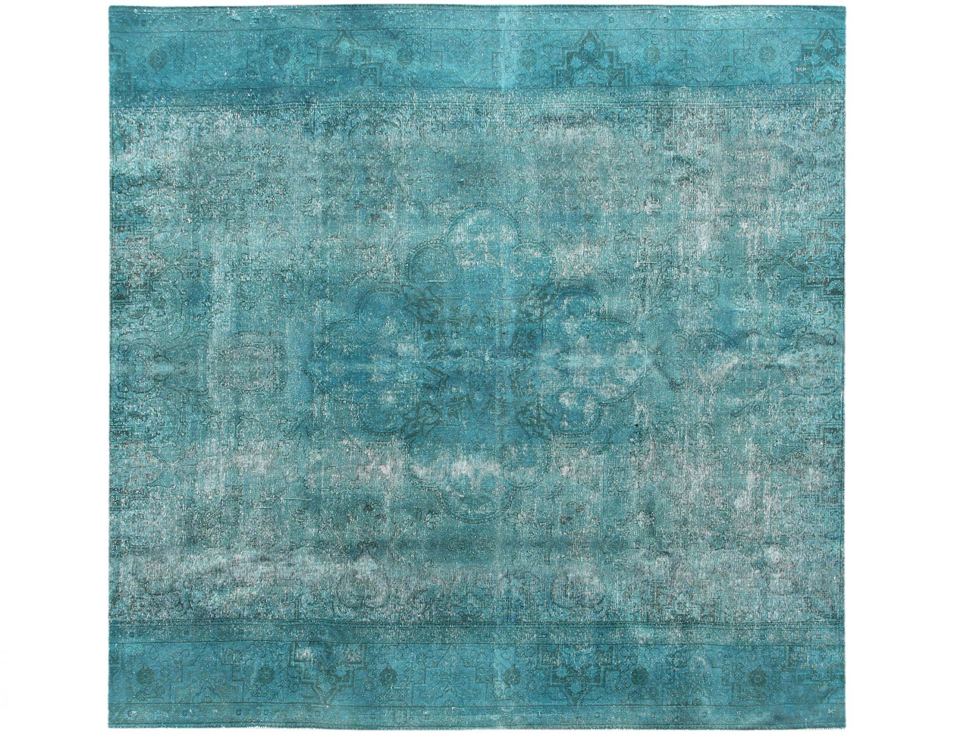 Persischer Vintage Teppich  türkis <br/>300 x 300 cm