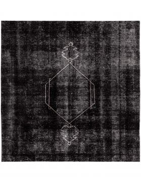 Persischer Vintage Teppich 190 x 190 schwarz
