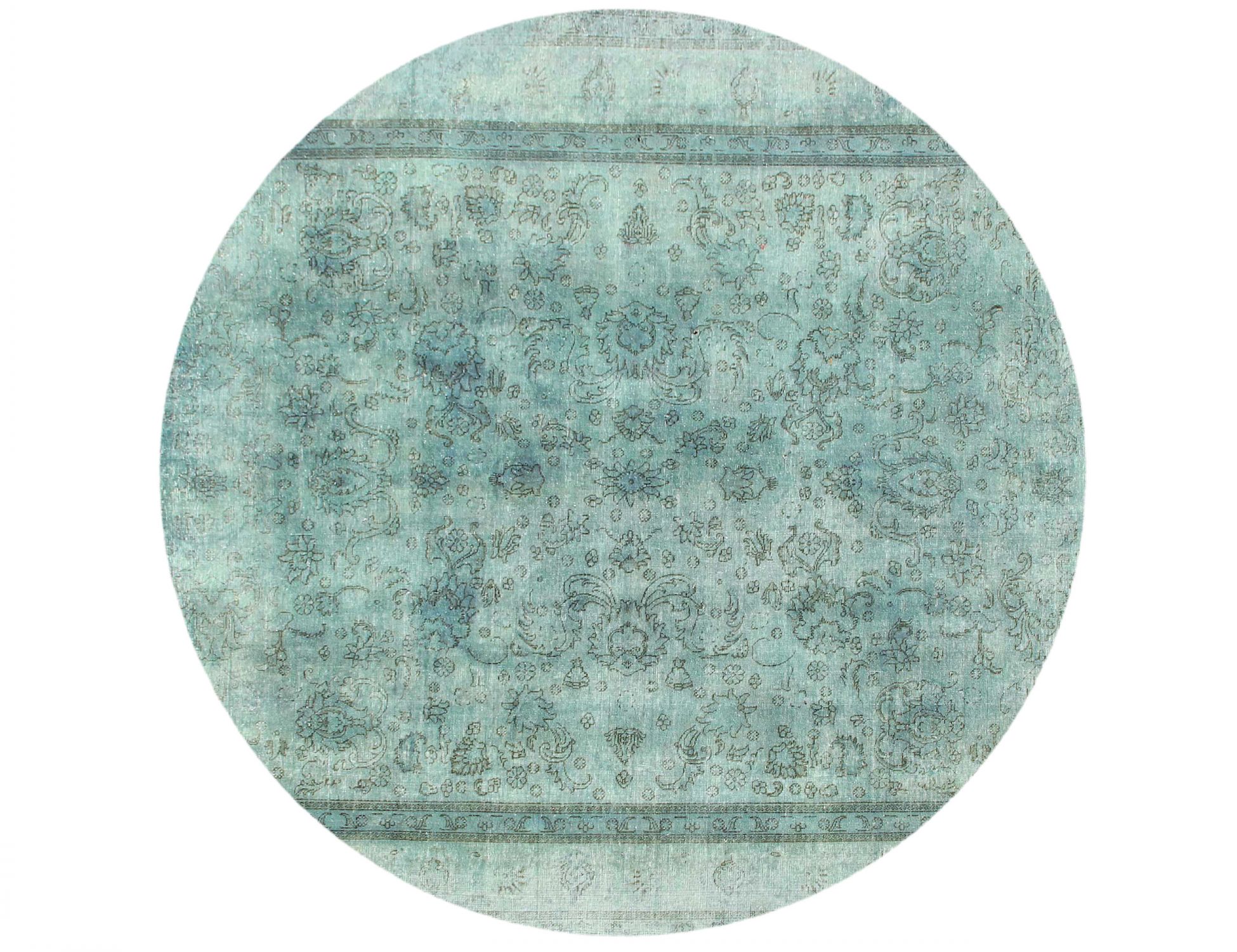 Persischer Vintage Teppich  grün <br/>303 x 303 cm