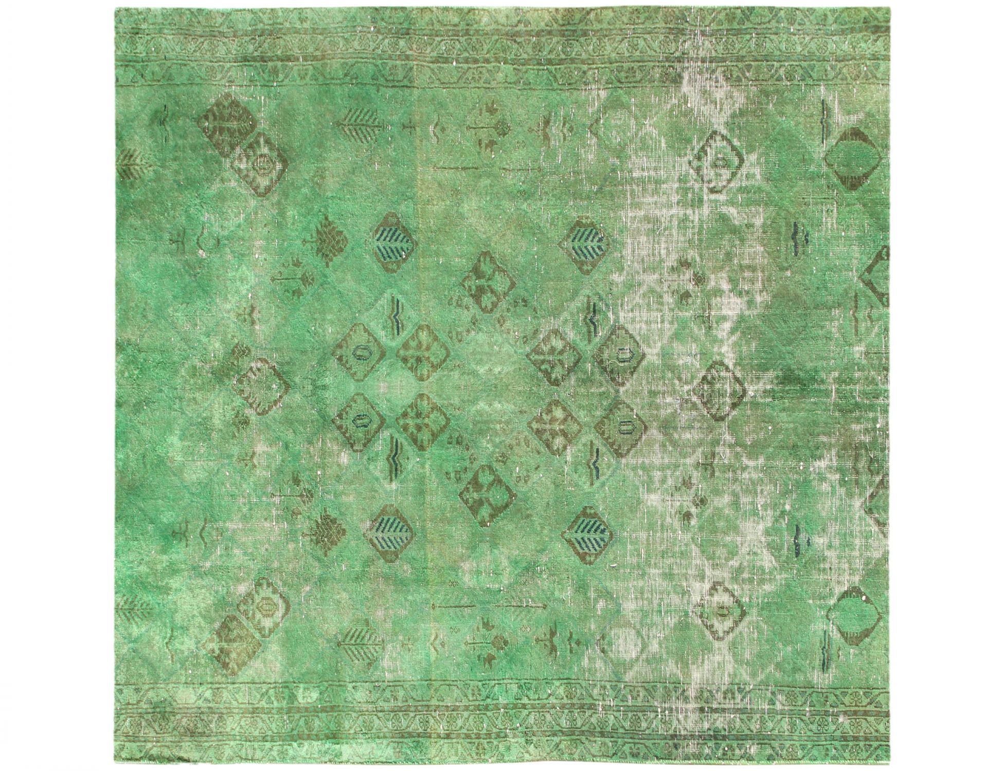 Persischer Vintage Teppich  grün <br/>180 x 180 cm