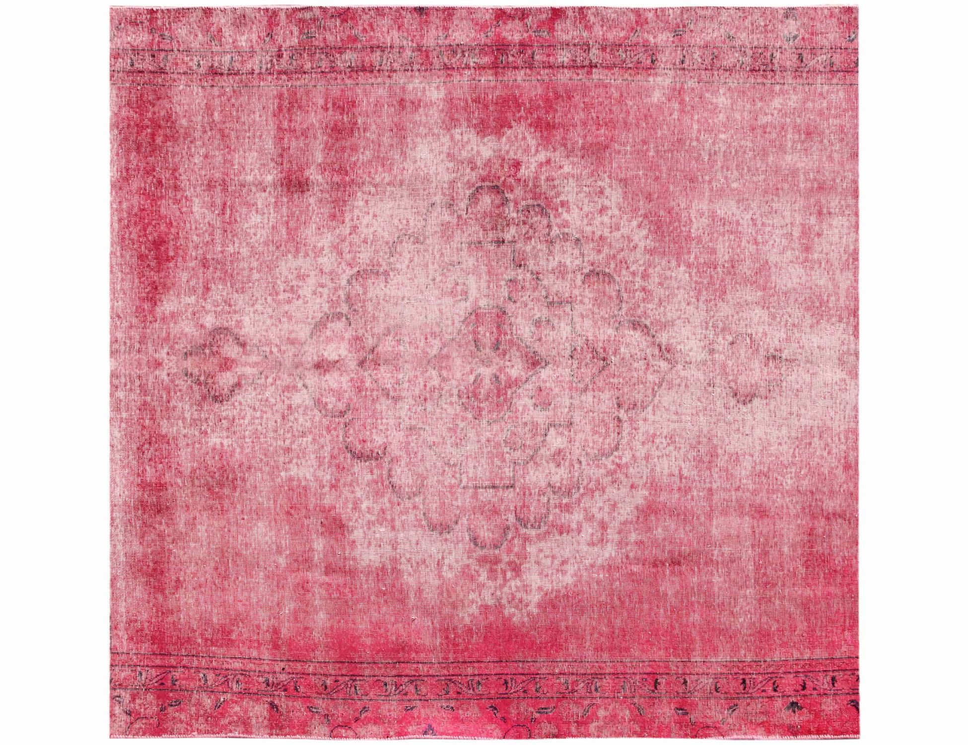 Persischer Vintage Teppich  rosa <br/>213 x 213 cm