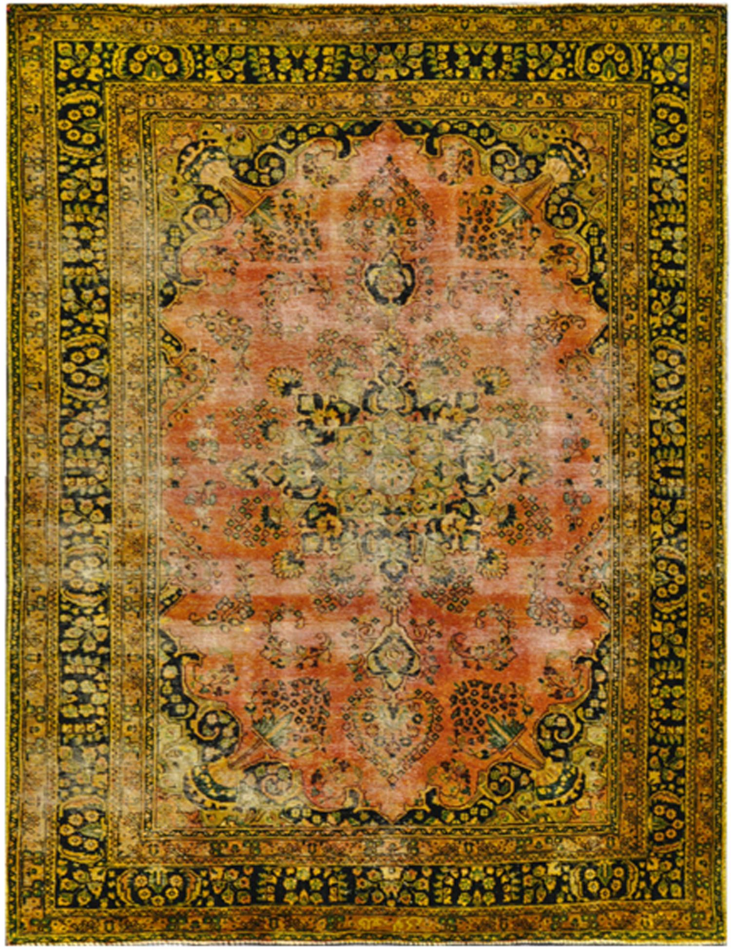 Grand Tapis Oriental Vintage Overdyed 160x70 Violet, Noué Main, Effet Shabby Chic