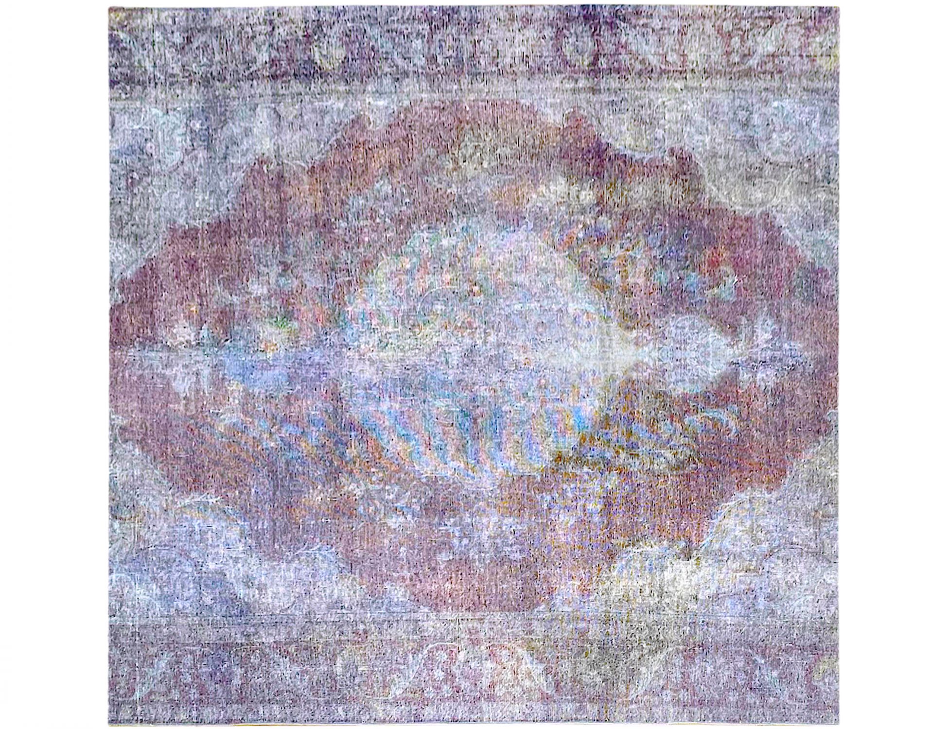Quadrat Vintage Teppich  grau <br/>250 x 250 cm