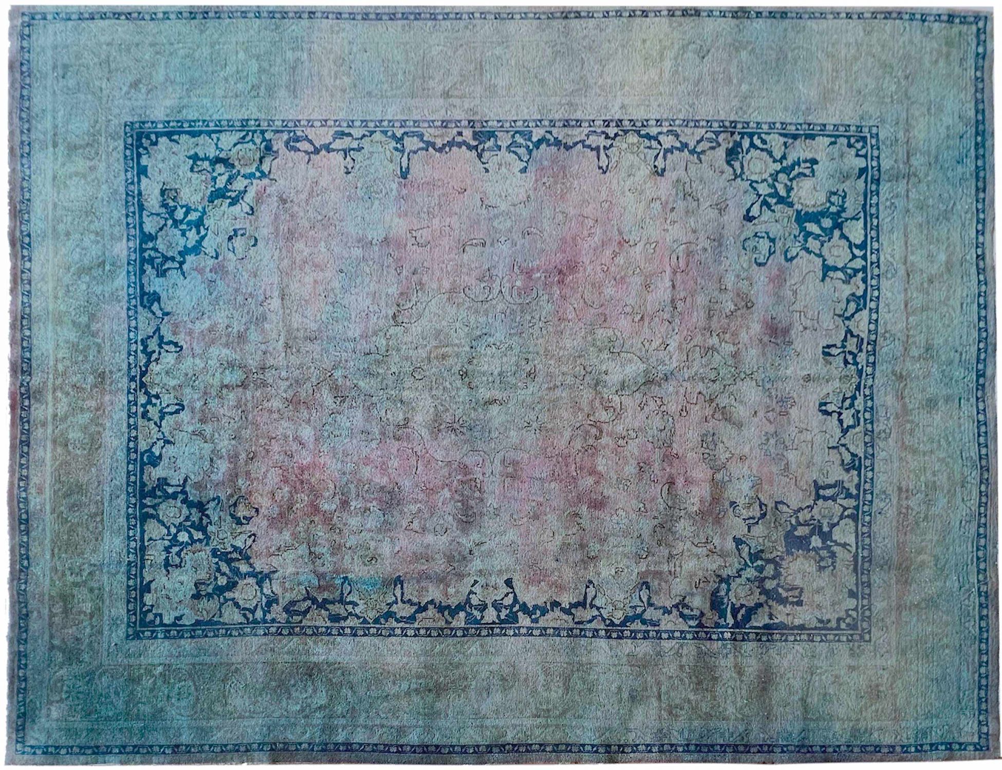 Vintage Tapijt  blauw <br/>378 x 303 cm