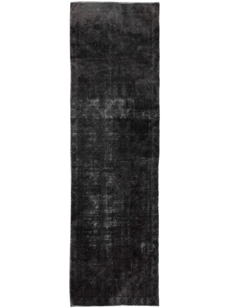 Schwarz Persien Vintage Teppich 322 x 100 cm