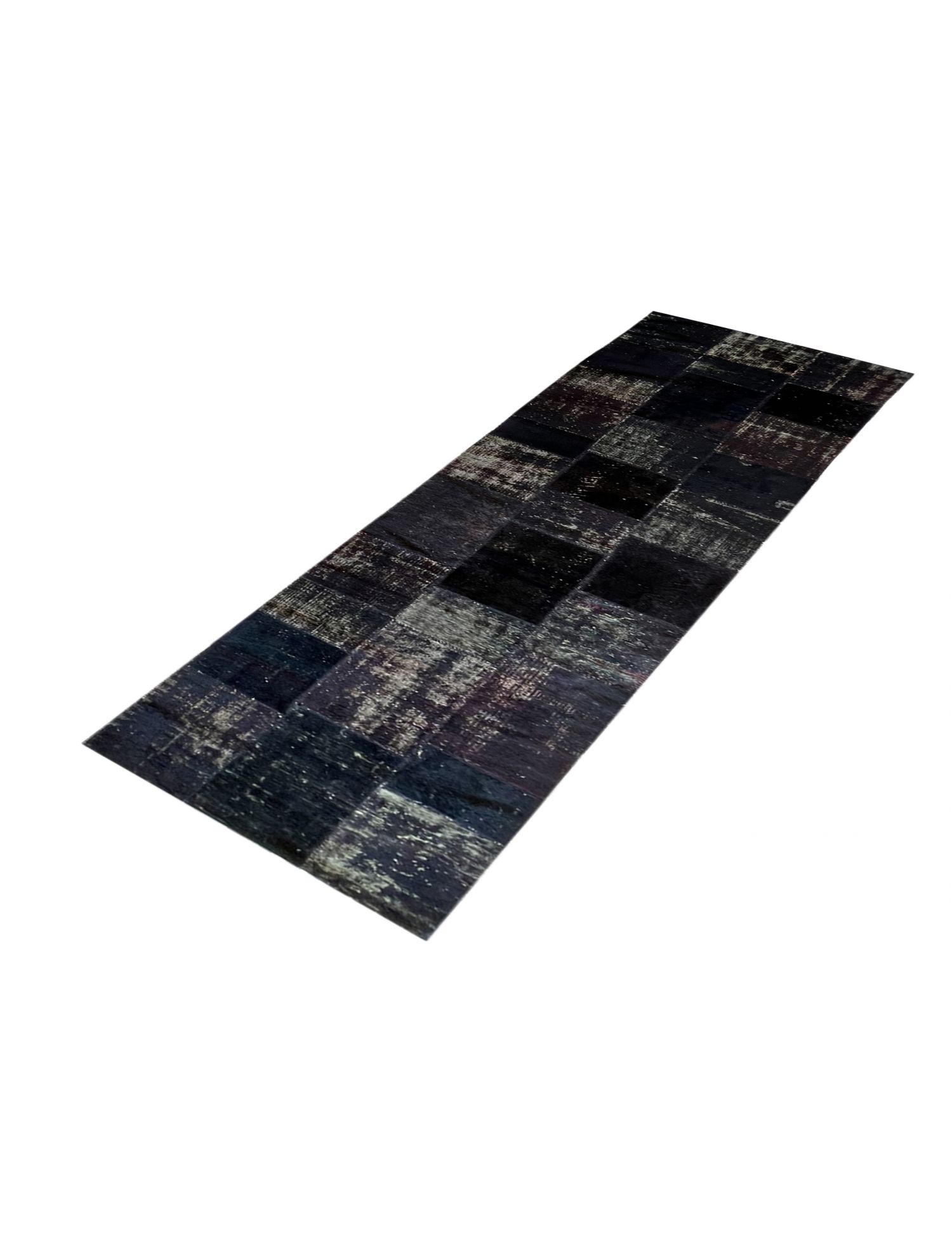 Patchwork Teppich  schwarz <br/>480 x 100 cm