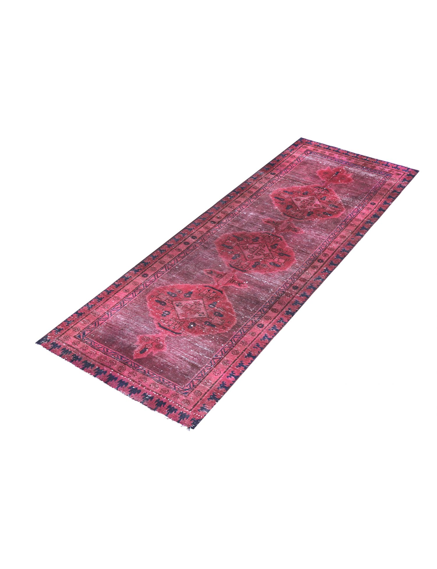 Red  Persia Vintage Carpet  291 x 105 cm - Unique Handmade Carpet