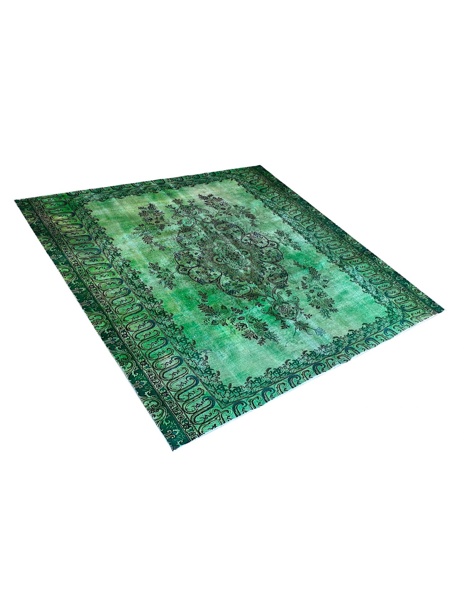 Vintage Teppich  grün <br/>318 x 278 cm
