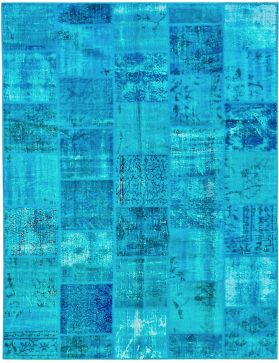 Patchwork Teppich 297 X 198 blau