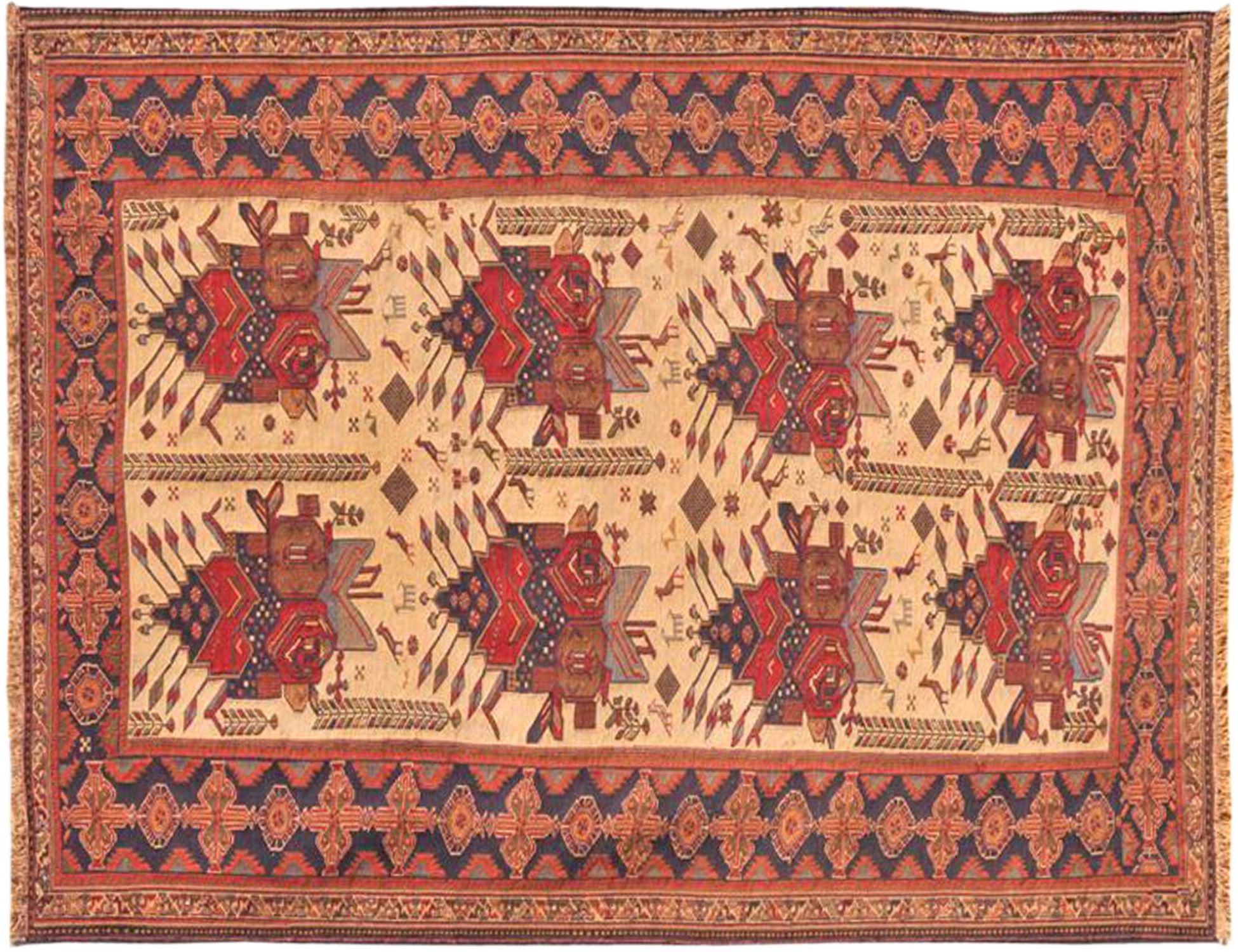 PERSIAN WOOL KILIMS  gelb <br/>200 x 122 cm