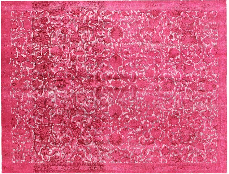Rosa persia Persisk vintage teppe 280 x 227 cm