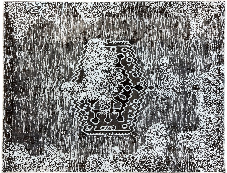 Sort Persien Vintage tæppe 220 x 167 cm