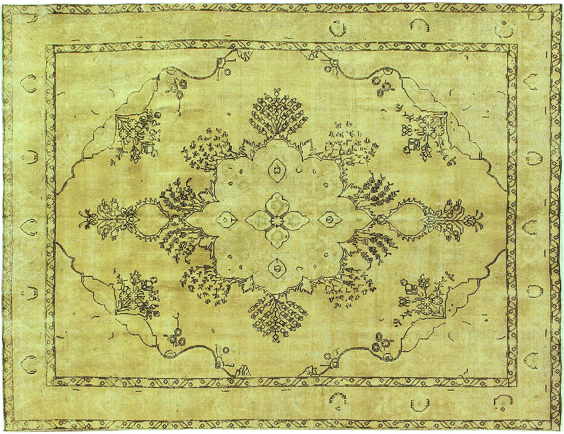 Perzisch Vintage Tapijt  geel <br/>370 x 285 cm