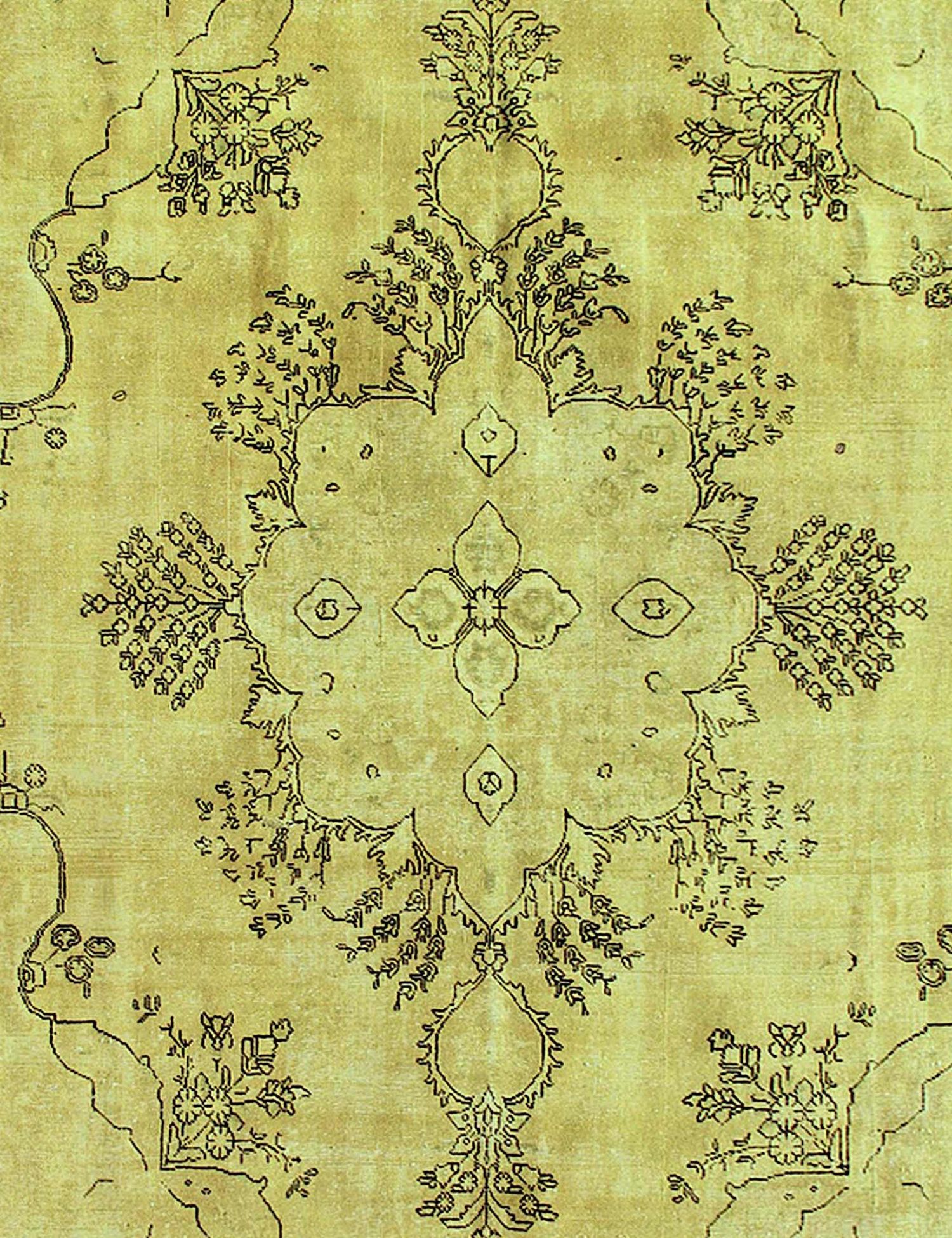 Tapis Persan vintage  jaune <br/>370 x 285 cm